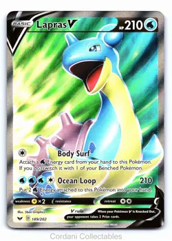 Lapras V 189/202 - Sword & Shield Base Set - Pokemon Card - Near Mint - Image 1
