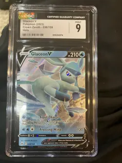 Glaceon V 038/159 Crown Zenith Holo CGC 9 Mint 2023 Pokemon Card - Image 1
