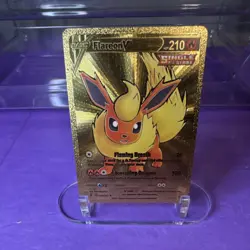 Pokemon Flareon V Fusion Strike Gold Foil Card - Image 1
