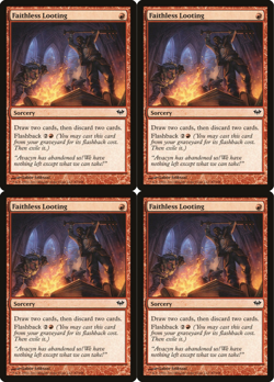 4x MTG 2012 FAITHLESS LOOTING - INSTANT - NM MAGIC CARD x4 copies - Image 1