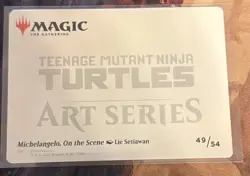 Michelangelo, on the scene gold stamp signature - TMNT MTG Card - Art Series - Image 2