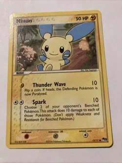 Minun - 12/17 - Pokemon Card Pop Series 1 Promo Common - NM - Image 1