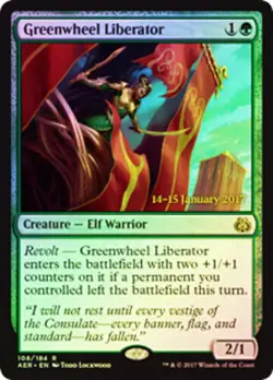 1x Greenwheel Liberator - Foil - Prerelease Promo NM-Mint, English Prerelease Pr - Image 1