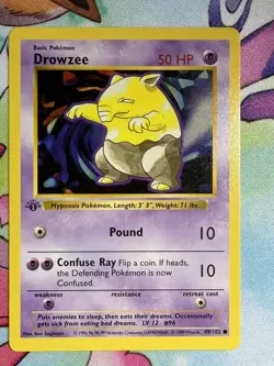 Pokemon Card - Drowzee 1st Edition Base Set Shadowless 49/102 - Image 1