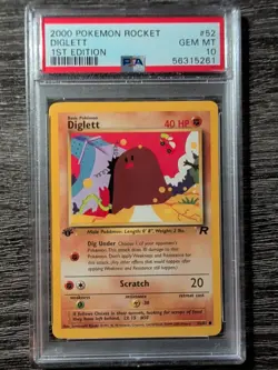 2000 Pokemon Rocket Diglett 1st PSA 10 - Image 1