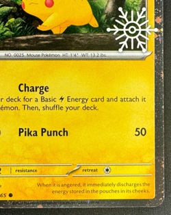 PIKACHU 025/165 NM COMMON FESTIVE STAMPED HOLIDAY CALENDAR POKEMON 2025 - Image 2