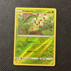 Chikorita 5/214 Lost Thunder Reverse Holo Pokemon NM - Image 1