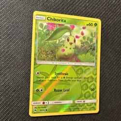 Chikorita 5/214 Lost Thunder Reverse Holo Pokemon NM - Image 2