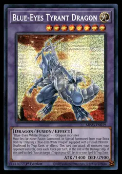 Blue-Eyes Tyrant Dragon MP23-EN019 Prismatic Secret Rare Yu-Gi-Oh 1st Edition NM - Image 1