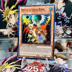 Yugioh Droll & Lock Bird RA02-EN006 Super Rare 1st Ed Near Mint - Image 1