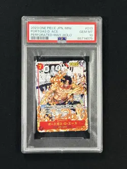 PSA 10 GEM Mint Ace OP02-013 MINI Manga Alt Art Japanese One Piece Card HOLO - Image 1