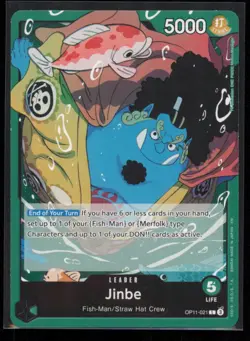Jinbe (021) OP11-021 One Piece A Fist of Divine Speed Leader Near Mint - Image 1