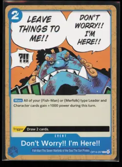 Don't Worry!! I'm Here!! OP14-057 One Piece The Azure Sea's Seven Common NM - Image 1