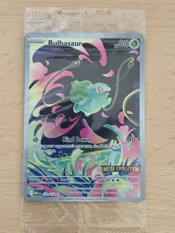 Pokemon TCG Card Bulbasaur 133/132 Mega Evolution Box Topper Stamped Sealed read - Image 1