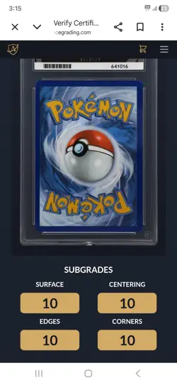 Bulbasaur 133/132 Mega Evolution Pokemon Card Graded Ace 10 PERFECT SUBGRADES - Image 3