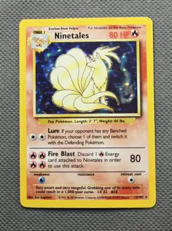 1999 Pokemon Ninetales 12/102 Holo Rare Base Set Pokemon Card WoTC TCG - Image 1