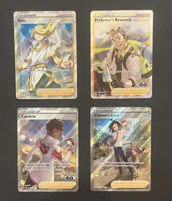 Pokemon Full Art Trainer Lot 4 Cards NM Bundle Volo Candela Research - Image 1