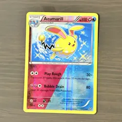 Pokemon TCG Azumarill 77/114 Reverse Holo Steam Siege Shiny 2016 Card LP - Image 1
