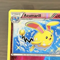Pokemon TCG Azumarill 77/114 Reverse Holo Steam Siege Shiny 2016 Card LP - Image 3