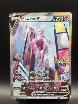 Mewtwo V #72/78 Pokemon Go 2022 Full Art Alternative Ultra Rare Pokemon Card - Image 1