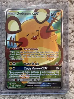 Pokemon Dedenne GX Promo Holo 160 HP Alternate Art Basic Card 195A/214 - Image 1