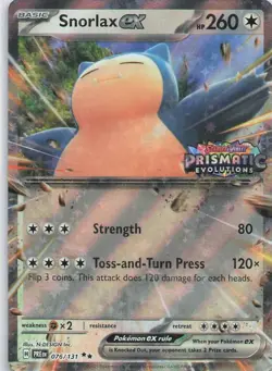 Pokemon Prismatic Evolutions Snorlax ex 076/131 Stamped Promo - Image 1