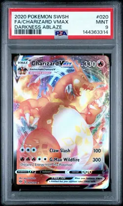 Pokemon Charizard Full Art Darkness Ablaze 019/189 PSA 9 2020 Sword and Shield - Image 1