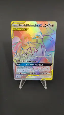 Pokemon TCG Lucario & Melmetal GX Secret Rare Holo SM -Unbroken Bonds 224/214 NM - Image 1