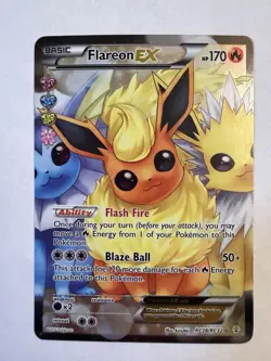 Pokemon Flareon EX Full Art Ultra Rare RC28/RC32 Radiant Collection Holo - Image 3