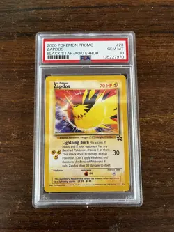 Pokemon TCG Black Star Promo Zapdos "Aoki" Error WOTC 2000 PSA 10 - Image 1