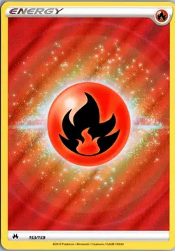 Fire Energy (Texture Full Art) Ultra Rare Crown Zenith 153/159 NM Pokemon - Image 1