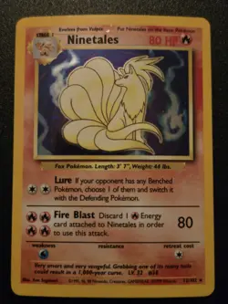 Pokemon Ninetales Holo Rare 12/102 Base Set Vintage LP-MP Conditon - Image 1