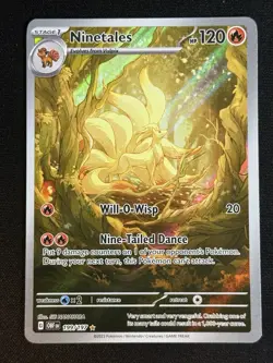 Pokemon TCG Ninetales 199/197 SV03: Obsidian Flames Ultra Rare Full Art Holo - Image 1