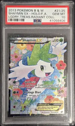 2013 POKEMON BLACK & WHITE LEGENDARY TREASURES RAD. COLL #RC21 SHAYMIN EX PSA 10 - Image 1