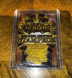 Yu-Gi-Oh! Quarter Century Stampede Empty Pack Art + Thick Toploader - Image 1