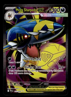 Mega Sharpedo ex 113/094 Ultra Rare Phantasmal Flames Pokemon Card - Image 1