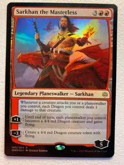 MTG 1x FOIL Sarkhan the Masterless # 143 Prerelease PROMO Magic Gathering x1 NM - Image 1