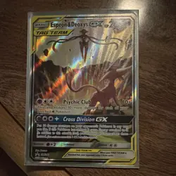 Pokemon Espeon & Deoxys GX TAG TEAM Promo SM240 Holo Unified Minds Card - Image 1