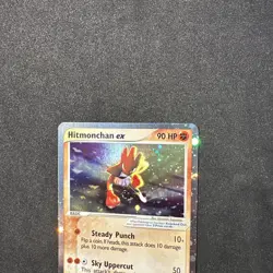 Pokemon TCG Hitmonchan EX Ruby and Sapphire Holo Card double swirls 98/109 NM - Image 3