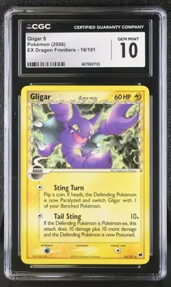 ✨✨ CGC 10 Gligar (Delta Species) 16/101 2006 EX Dragon Frontiers Pokemon Card - Image 1