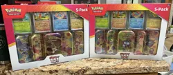 TWO Pokemon TCG Scarlet & Violet 151 Costco Bundles of 5 Mini Tins and 4 Promos - Image 1