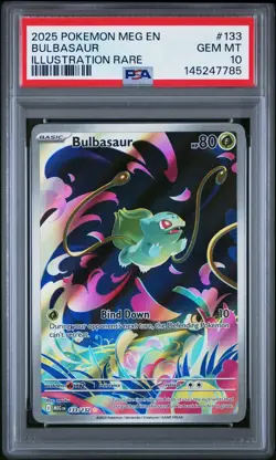 2025 POKEMON MEG EN-MEGA EVOLUTION ILLUSTRATION RARE #133 BULBASAUR PSA 10 - Image 1