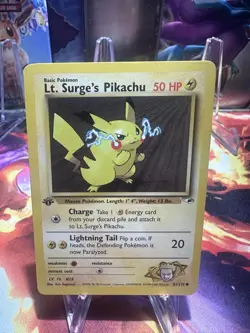 Pokemon TCG Lt. Surge's Pikachu Gym Heroes 1st Ed 81/132 Common Basic 50 HP Wiz… - Image 1