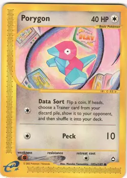 Porygon (103a) 103a/147 C Aquapolis Pokemon LP - Image 1