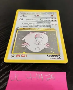 Pokemon TCG Base Set 2 Chansey Holo Card 3/130 Vintage FREE SHIP - Image 4