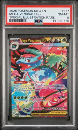 2025 POKEMON MEG EN-MEGA EVOLUTION #177 MEGA VENUSAUR EX PSA 8 - Image 1