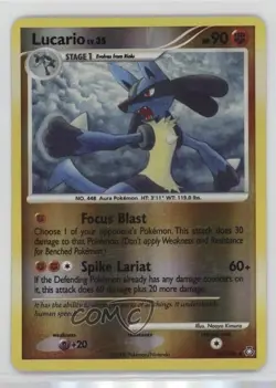 Lucario Reverse Foil Pokemon Diamond & Pearl Legends Awakened #61 2008 - Image 1