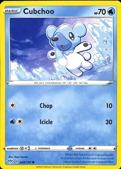 Cubchoo #48/189 Darkness Ablaze Pokemon Common Card - Image 1