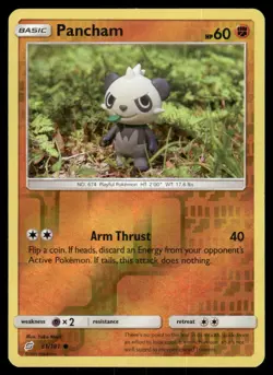2019 Pokemon Pancham Common Team Up 81/181 Reverse Holo NM - Image 1