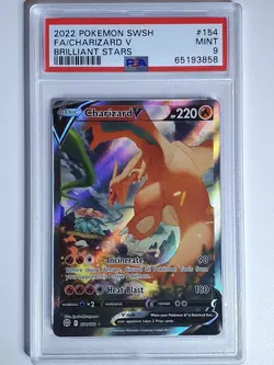 2022 Pokemon Charizard V 154/172 Alternative (Alt) Art - PSA 9 (Brilliant Stars) - Image 1